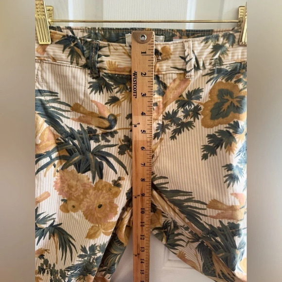 CHINO by Anthropologie Birds of Paradise Pants Size 28 Tuxedo Stripe Neutral - Picture 10 of 14